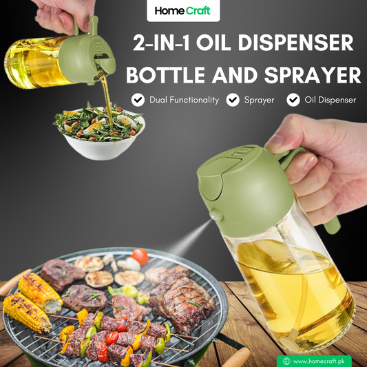 2-in-1 Oil Dispenser Bottle And Sprayer
