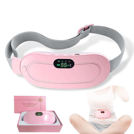 Period Pain Relief Heating Belt | Portable Electric Menstrual Cramp Massager with 3 Heat Levels & 4 Modes for Women & Girls